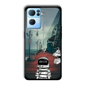 Little Astronaut Customized Printed Glass Back Cover for Oppo Reno 7 Pro