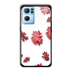 Red Leaves Customized Printed Glass Back Cover for Oppo Reno 7 Pro