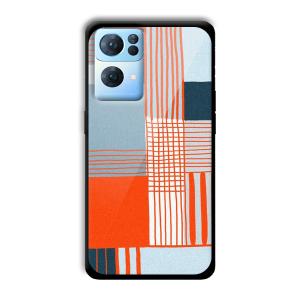 Orange Stripes Customized Printed Glass Back Cover for Oppo Reno 7 Pro