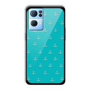 Teal Anchor Customized Printed Glass Back Cover for Oppo Reno 7 Pro