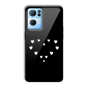 Little White Hearts Customized Printed Glass Back Cover for Oppo Reno 7 Pro