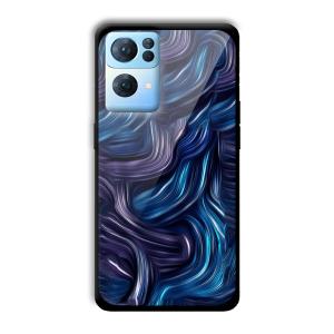 Blue Waves Customized Printed Glass Back Cover for Oppo Reno 7 Pro