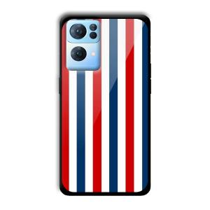 Red and Blue Customized Printed Glass Back Cover for Oppo Reno 7 Pro