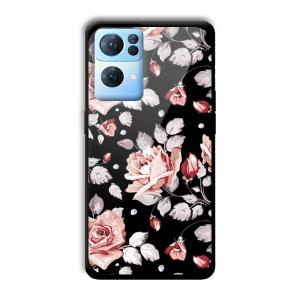 Flowery Design Customized Printed Glass Back Cover for Oppo Reno 7 Pro