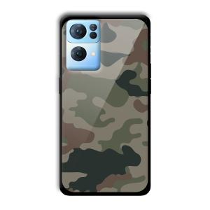 Green Camo Customized Printed Glass Back Cover for Oppo Reno 7 Pro