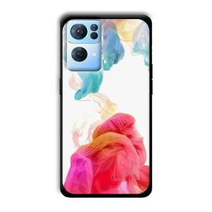 Water Colors Customized Printed Glass Back Cover for Oppo Reno 7 Pro