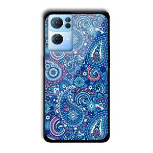 Blue Pattern Customized Printed Glass Back Cover for Oppo Reno 7 Pro