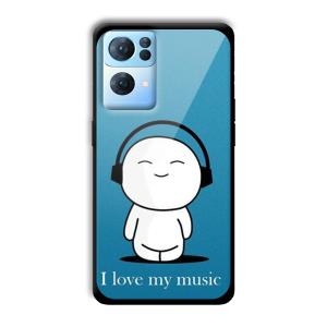 I Love my Music Customized Printed Glass Back Cover for Oppo Reno 7 Pro