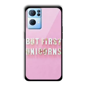 Unicorns Customized Printed Glass Back Cover for Oppo Reno 7 Pro