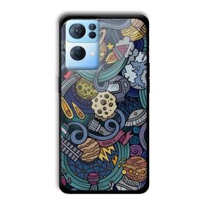 Space Graffiti Customized Printed Glass Back Cover for Oppo Reno 7 Pro