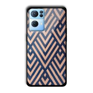 Gold and Blue Customized Printed Glass Back Cover for Oppo Reno 7 Pro