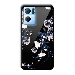 Dark Flowers Customized Printed Glass Back Cover for Oppo Reno 7 Pro