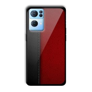 Leather Texture Customized Printed Glass Back Cover for Oppo Reno 7 Pro