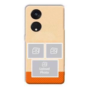 Orange Background Customized Printed Back Cover for Oppo Reno8 T 5G
