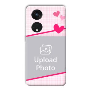 Pink Check Customized Printed Back Cover for Oppo Reno8 T 5G