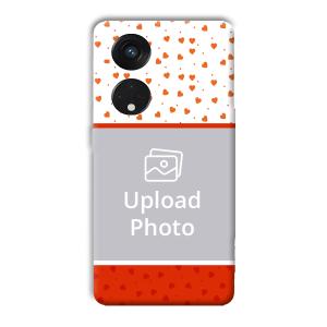 Orange Hearts Customized Printed Back Cover for Oppo Reno8 T 5G