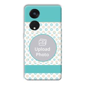Blue Flowers Customized Printed Back Cover for Oppo Reno8 T 5G