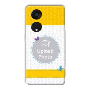 Butterflies & Yellow Customized Printed Back Cover for Oppo Reno8 T 5G