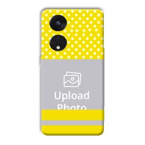 White & Yellow Customized Printed Back Cover for Oppo Reno8 T 5G