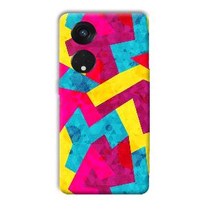 Pink Yellow Pattern Phone Customized Printed Back Cover for Oppo Reno8 T 5G