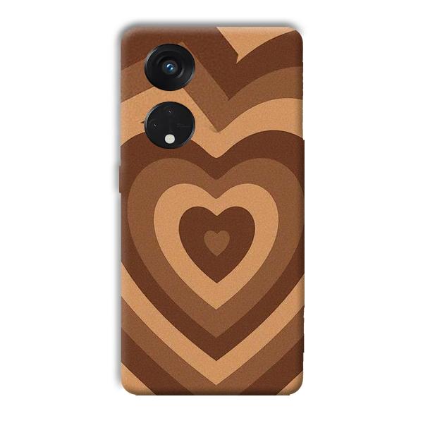 Brown Hearts Phone Customized Printed Back Cover for Oppo Reno8 T 5G