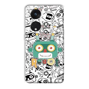 Animated Robot Phone Customized Printed Back Cover for Oppo Reno8 T 5G