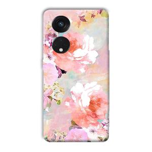 Floral Canvas Phone Customized Printed Back Cover for Oppo Reno8 T 5G