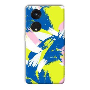 Blue White Pattern Phone Customized Printed Back Cover for Oppo Reno8 T 5G