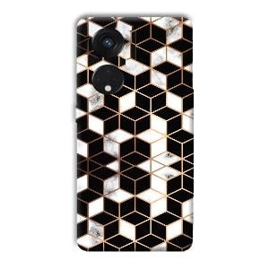 Black Cubes Phone Customized Printed Back Cover for Oppo Reno8 T 5G