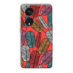 Lines and Leaves Phone Customized Printed Back Cover for Oppo Reno8 T 5G