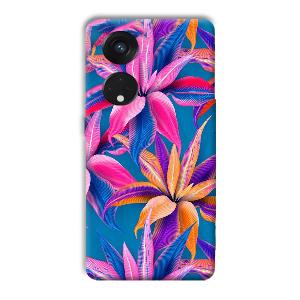 Aqautic Flowers Phone Customized Printed Back Cover for Oppo Reno8 T 5G