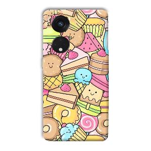 Love Desserts Phone Customized Printed Back Cover for Oppo Reno8 T 5G