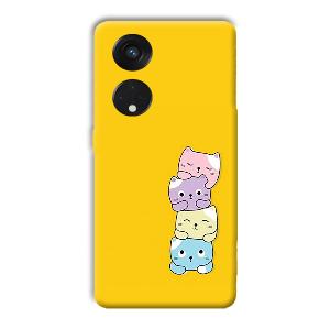 Colorful Kittens Phone Customized Printed Back Cover for Oppo Reno8 T 5G