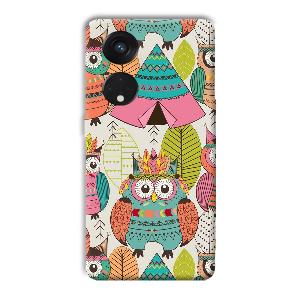 Fancy Owl Phone Customized Printed Back Cover for Oppo Reno8 T 5G