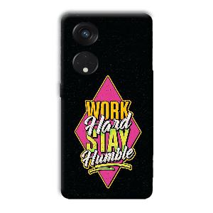 Work Hard Quote Phone Customized Printed Back Cover for Oppo Reno8 T 5G