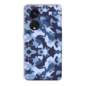 Blue Patterns Phone Customized Printed Back Cover for Oppo Reno8 T 5G