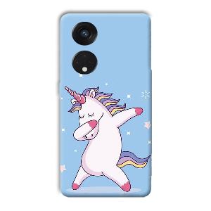Unicorn Dab Phone Customized Printed Back Cover for Oppo Reno8 T 5G