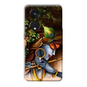 Krishna & Flute Phone Customized Printed Back Cover for Oppo Reno8 T 5G