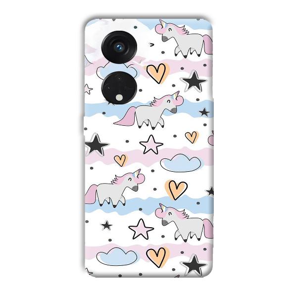 Unicorn Pattern Phone Customized Printed Back Cover for Oppo Reno8 T 5G