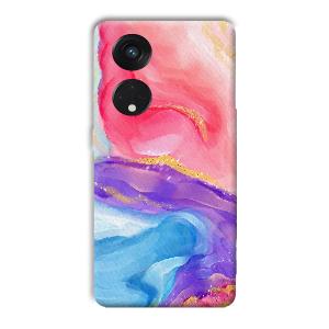 Water Colors Phone Customized Printed Back Cover for Oppo Reno8 T 5G