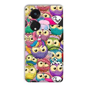 Colorful Owls Phone Customized Printed Back Cover for Oppo Reno8 T 5G