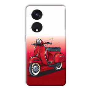 Red Scooter Phone Customized Printed Back Cover for Oppo Reno8 T 5G
