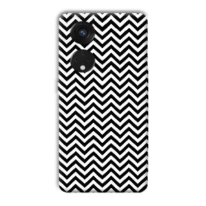 Black White Zig Zag Phone Customized Printed Back Cover for Oppo Reno8 T 5G