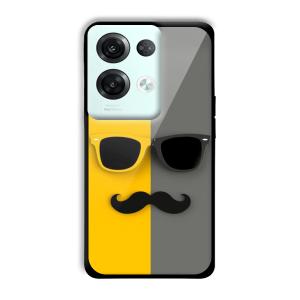 Yellow and Grey Sunglass Customized Printed Glass Back Cover for Oppo Reno 8 Pro 5G