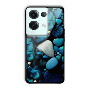 Aqua Blue Customized Printed Glass Back Cover for Oppo