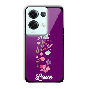 Purple Love Customized Printed Glass Back Cover for Oppo