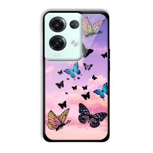 Butterflies Customized Printed Glass Back Cover for Oppo Reno 8 Pro 5G