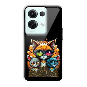 Cats Customized Printed Glass Back Cover for Oppo