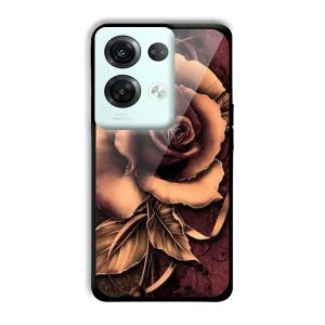 Brown Rose Customized Printed Glass Back Cover for Oppo