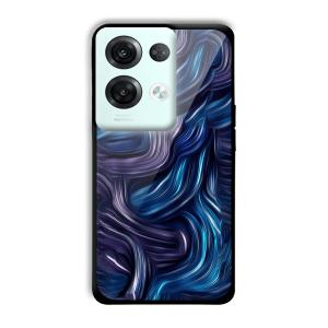 Blue Waves Customized Printed Glass Back Cover for Oppo
